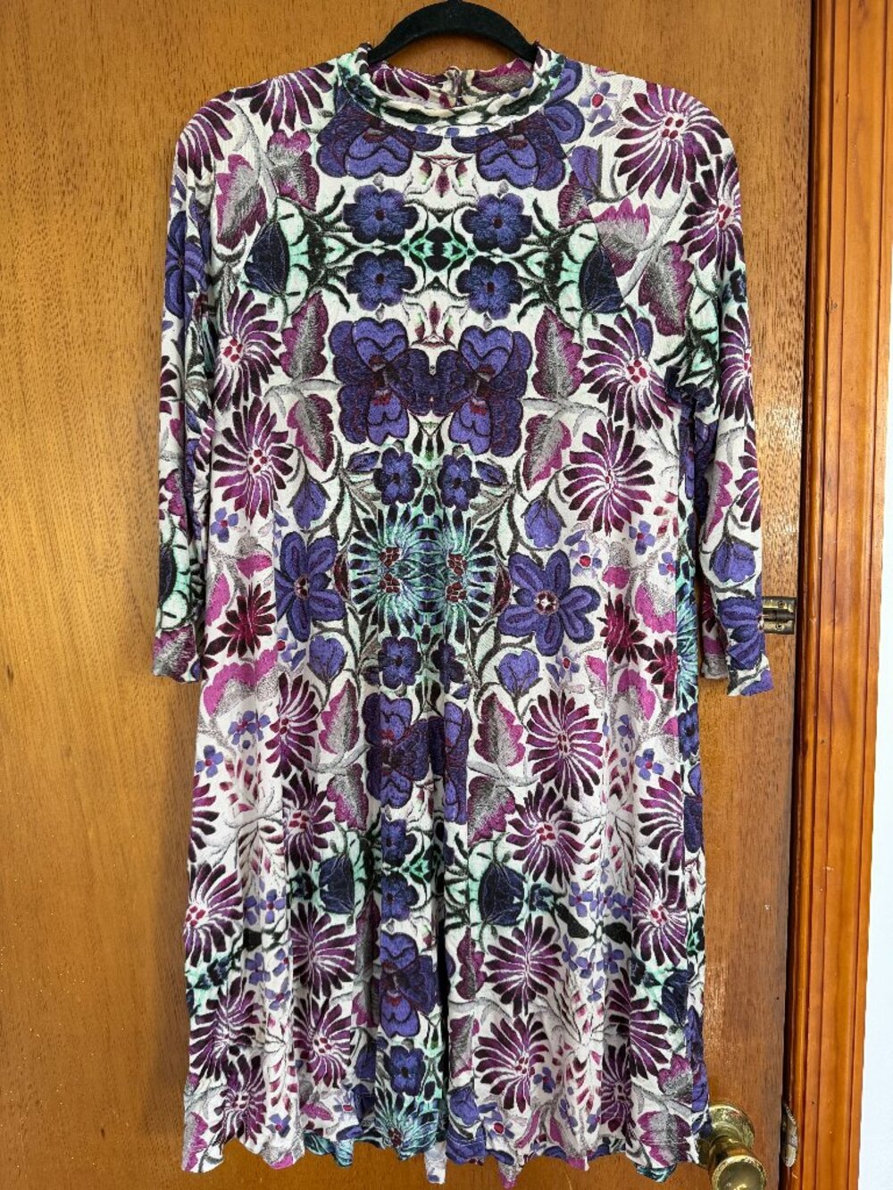 Free People "Fiesta" Floral Trapeze Swing Dress